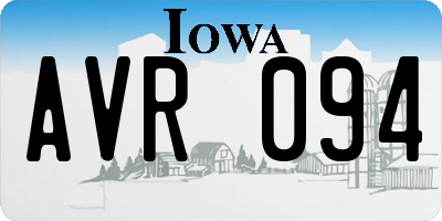 IA license plate AVR094