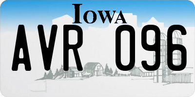 IA license plate AVR096
