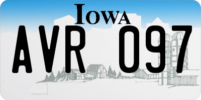IA license plate AVR097