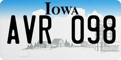 IA license plate AVR098