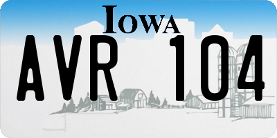 IA license plate AVR104