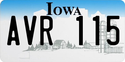 IA license plate AVR115