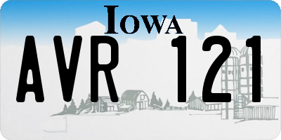 IA license plate AVR121