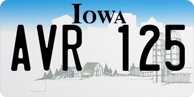 IA license plate AVR125