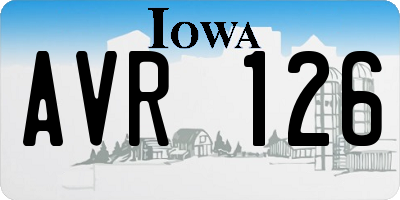 IA license plate AVR126