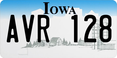 IA license plate AVR128
