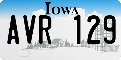 IA license plate AVR129