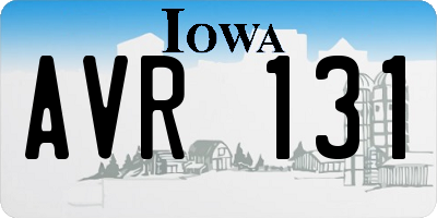 IA license plate AVR131