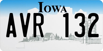 IA license plate AVR132