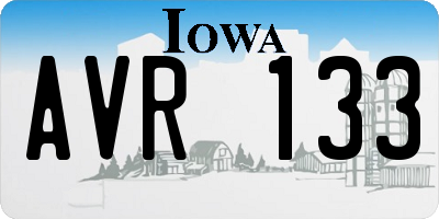IA license plate AVR133