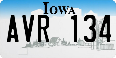 IA license plate AVR134
