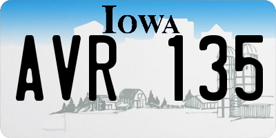 IA license plate AVR135