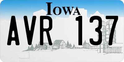 IA license plate AVR137