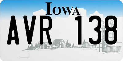 IA license plate AVR138