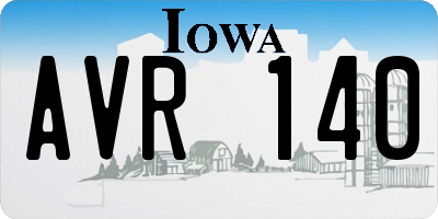 IA license plate AVR140