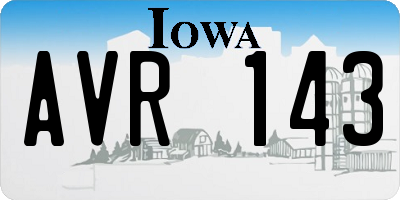 IA license plate AVR143