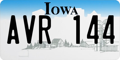 IA license plate AVR144