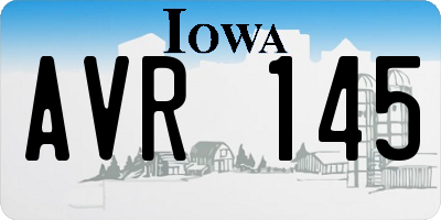 IA license plate AVR145