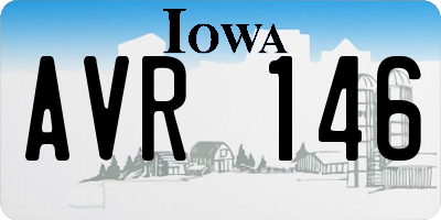 IA license plate AVR146