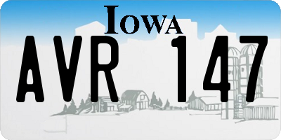 IA license plate AVR147