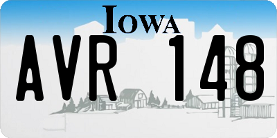 IA license plate AVR148