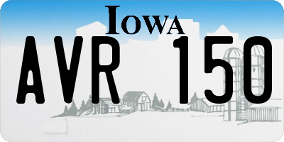 IA license plate AVR150