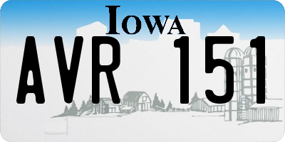 IA license plate AVR151