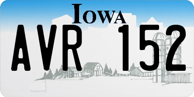 IA license plate AVR152
