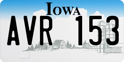 IA license plate AVR153