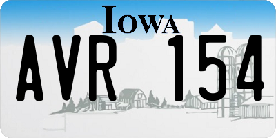 IA license plate AVR154