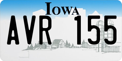 IA license plate AVR155