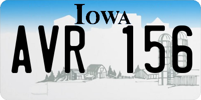 IA license plate AVR156