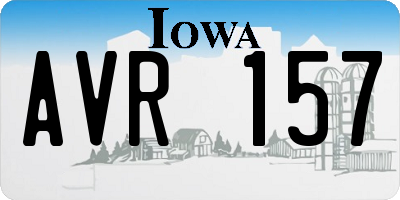 IA license plate AVR157