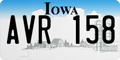 IA license plate AVR158