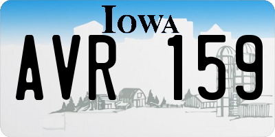 IA license plate AVR159