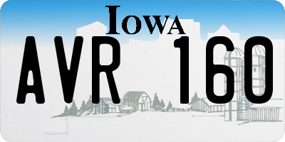 IA license plate AVR160