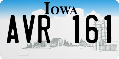 IA license plate AVR161
