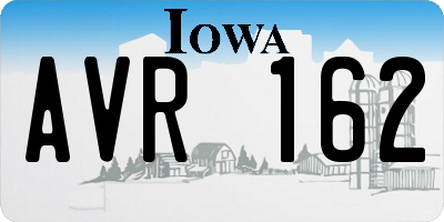 IA license plate AVR162