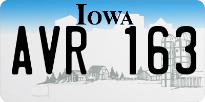 IA license plate AVR163