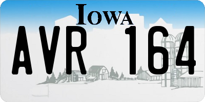 IA license plate AVR164