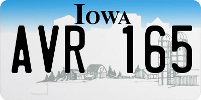 IA license plate AVR165