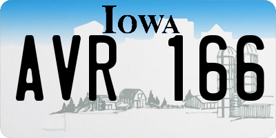 IA license plate AVR166
