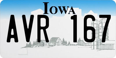 IA license plate AVR167