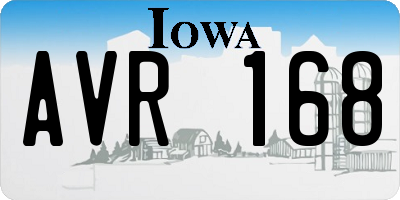 IA license plate AVR168