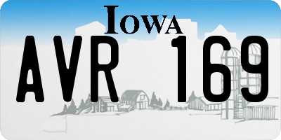 IA license plate AVR169