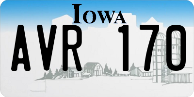 IA license plate AVR170