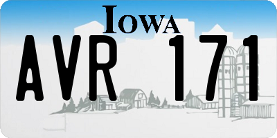 IA license plate AVR171