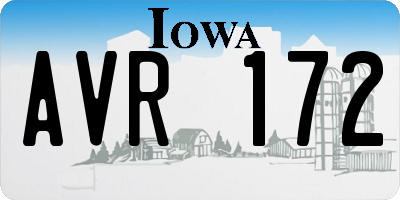 IA license plate AVR172