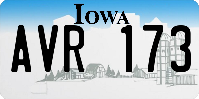IA license plate AVR173