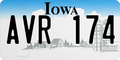 IA license plate AVR174